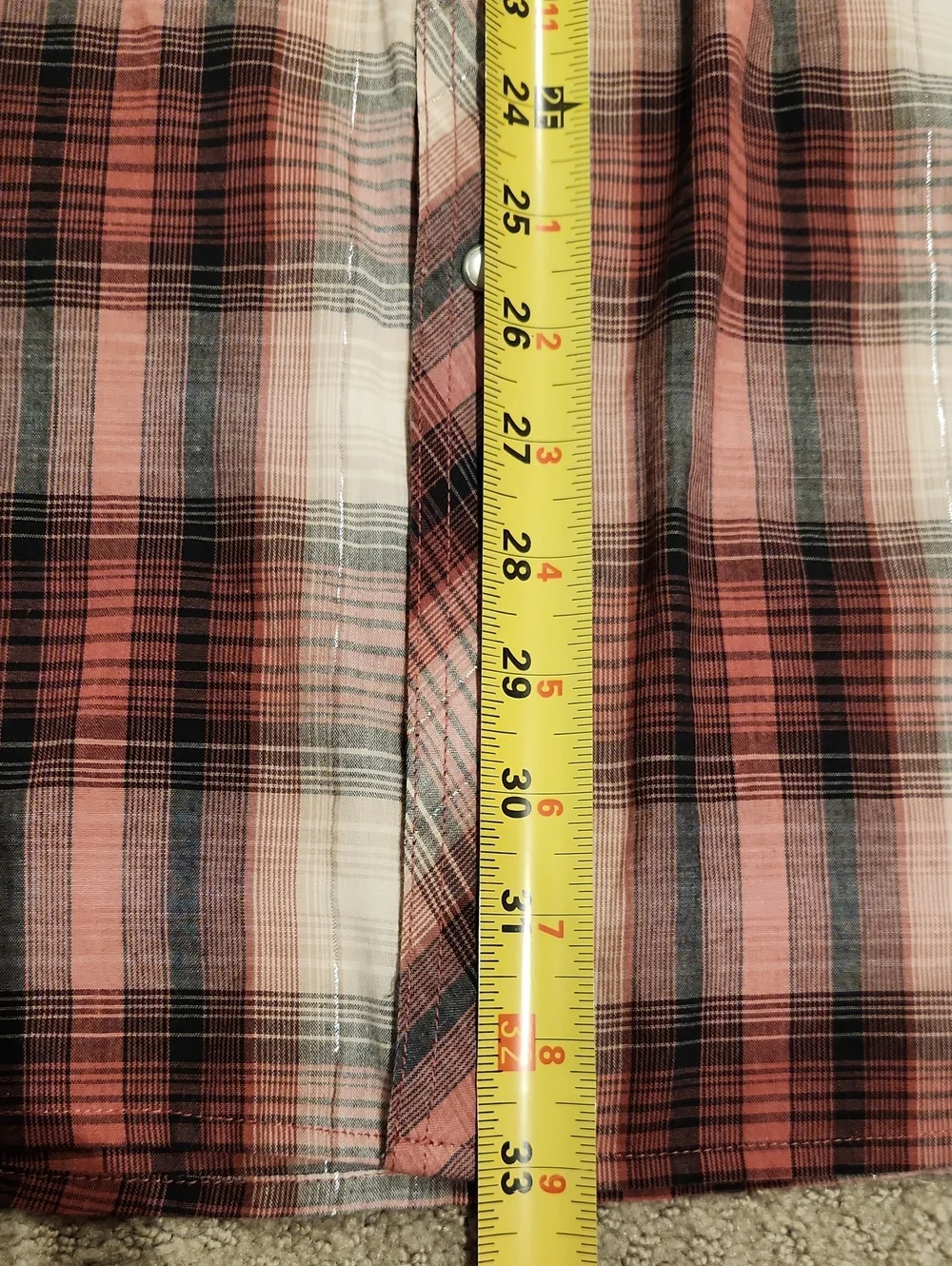 VINTAGE Wrangler Red and White Plaid Western Snap Shirt XLT